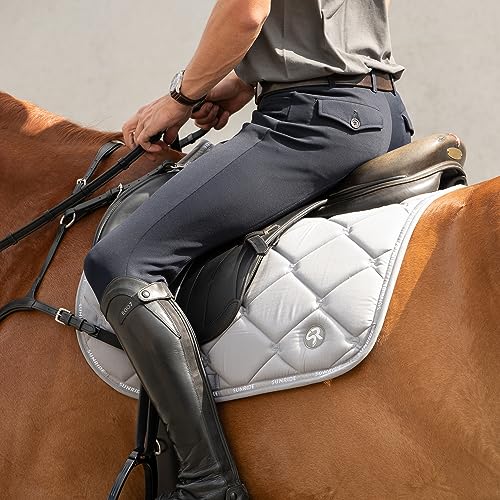 SUNRIDE Springschabracke “Wellington” für Pferde - Mesh-Material als zusätzliche Belüftung gegen Hitzestau, pflegeleicht und formbeständig (Pony, grau) von SUNRIDE