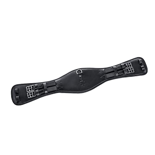 Sunride Kurzgurt Monaco für Pferde aus weichem Echtleder mit D-Ring für Hilfszügel (80 cm, schwarz) von SUNRIDE