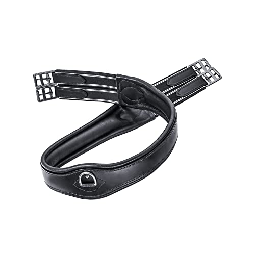 Sunride Sattelgurt Soho aus Echtleder, anatomisch mit D-Ring (3X) für Hilfszügel (135 cm, schwarz) von SUNRIDE