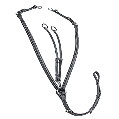 SUNRIDE anatomisches Vorderzeug Windsor - aus Leder - für Pferde - weiche Polsterung (Pony, schwarz) von SUNRIDE