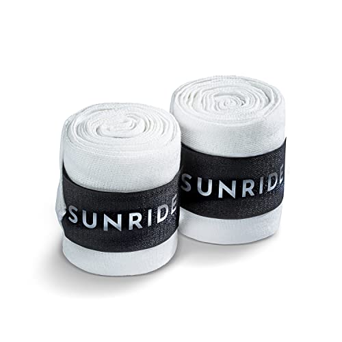 SUNRIDE Bandagen für Pferde, stabilisieren Sehnen und Bänder - atmungsaktiv, temperaturausgleichend (2er Set, weiß) von SUNRIDE