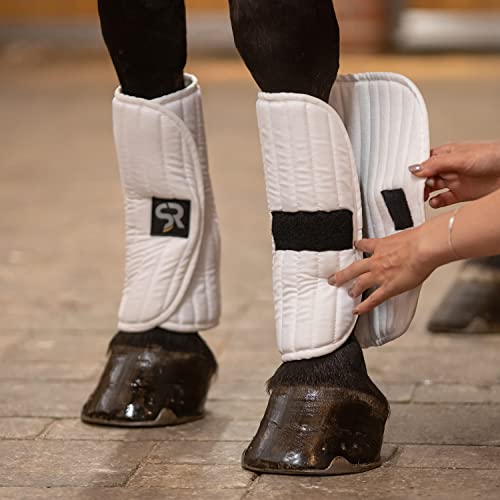 SUNRIDE Bandagierunterlagen mit Klett für Pferde zum Schutz vor Verletzungen beim Training (2er Set, weiß) von SUNRIDE