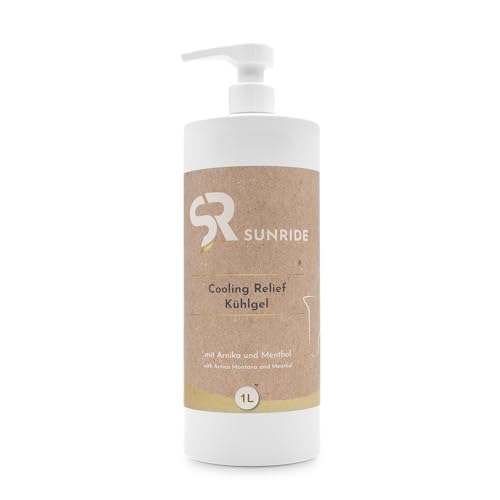 SUNRIDE Kühlgel für Pferde - 1 Liter - dopingfrei (FN konform) - 100% natürlich mit Arnica Montana, Johanniskraut, Rosskastanie und Menthol - HyperCooling Effekt - kühlt, regeneriert von SUNRIDE