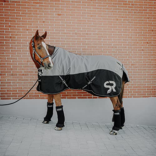 SUNRIDE Winterdecke 250g für Pferde (Helsinki) - reflektierend, 1200D Ripstop - optionales Halsteil - mit Unterdecken kombinierbar (105cm, grau) von SUNRIDE
