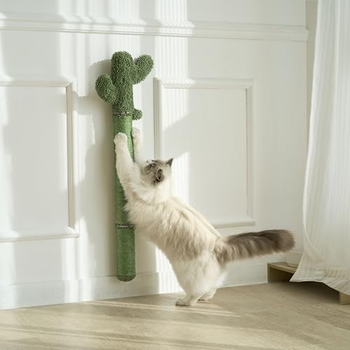 Cactus Climber Wandmontierter Kratzbaum mit hängendem Ball Spielzeug, Vertikale Sisal Kletterstange für Indoor-Katzen, Platzsparendes Design, Grün Cactus Climber Wandmontierter Kratzbaum mit hängendem Ball Spielzeug, Vertikale Sisal Kletterstange für Indoor-Katzen, Platzsparendes Design, Grün von SUNRUI