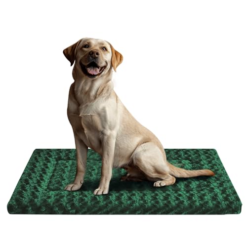 Hundebett-Matte – Bequeme Hundehütte Pad, Mehrzweck-Hundebox-Bett & Hundebett-Matten für Hunde & Katzen – Weiche Hundebox-Matte & Hundebett-Matte für Hund & Katze (Dunkelgrün, M (30 * 20 * 1,5)) von SUNSHE