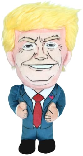 Donald Trump Hundespielzeug mit Quietschelement, lustiges politisches Kauspielzeug für Hunde und Katzen, perfekt zum Apportieren, Kauen und Kuscheln, integrierter Quietscher für ununterbrochene Donald Trump Hundespielzeug mit Quietschelement, lustiges politisches Kauspielzeug für Hunde und Katzen, perfekt zum Apportieren, Kauen und Kuscheln, integrierter Quietscher für ununterbrochene von SUNSPARK
