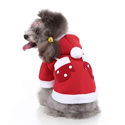 SUNTRADE Haustier-Kapuzenpullover, Weihnachtsmann-Kostüm, für kleine Hunde, Welpen, Kätzchen, groß von SUNTRADE