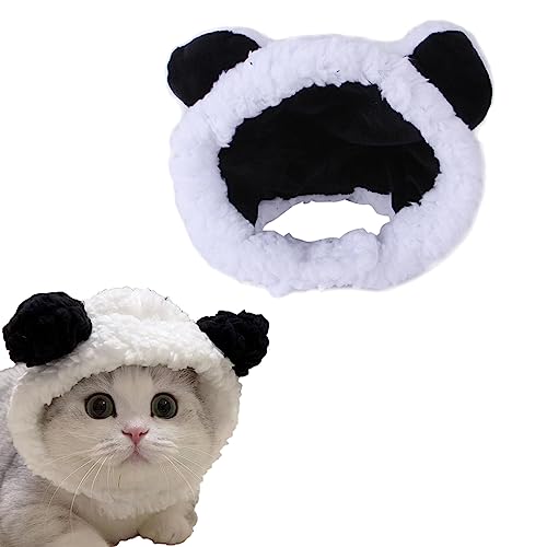 SUNTRADE Warme verstellbare süße Katze Kostüm Bärenhut, weiche kleine Haustier Kopfbedeckung Bär Hut für Katze Welpen Hund (Schwarz-Weiß) von SUNTRADE