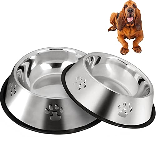 2 Stück Edelstahl Hundenapf,rutschfeste Hundenäpfe/Futternapf,Hundenapf Grosse Hunde (30 cm) von SUOXU