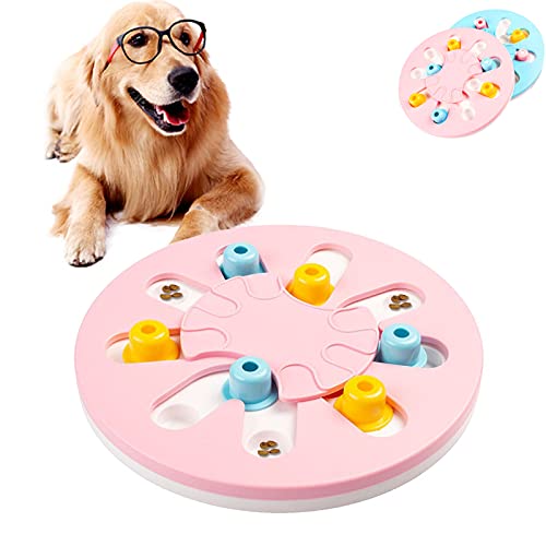 SUOXU Hund Puzzle Slow Feeder Hundespielzeug, Welpen Leckerli Spender Feeder Spielzeug, Interaktives Hund Puzzle Feeder Hundetraining Verbessern Sie IQ Puzzle Hundenapf (Rosa-2) von SUOXU