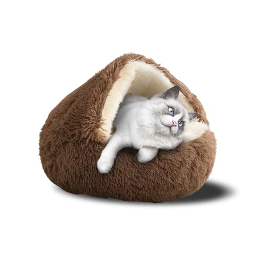 SUOXU Höhlenbett für Hauskatzen, waschbares, Flauschiges Plüschbett gegen Angstzustände, weicher, selbstwärmender Schlafsack, geeignet für Kätzchen und kleine Haustiere unter 7 kg SUOXU Höhlenbett für Hauskatzen, waschbares, Flauschiges Plüschbett gegen Angstzustände, weicher, selbstwärmender Schlafsack, geeignet für Kätzchen und kleine Haustiere unter 7 kg von SUOXU