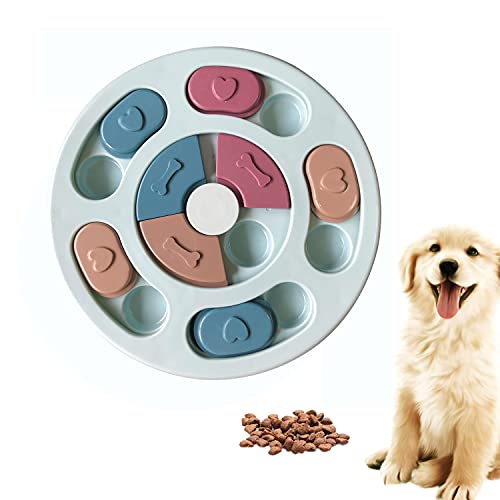 SUOXU Hund Puzzle Slow Feeder Hundespielzeug, Welpen Leckerli Spender Feeder Spielzeug, Interaktives Hund Puzzle Feeder Hundetraining Verbessern Sie IQ Puzzle Hundenapf (Blau) von SUOXU