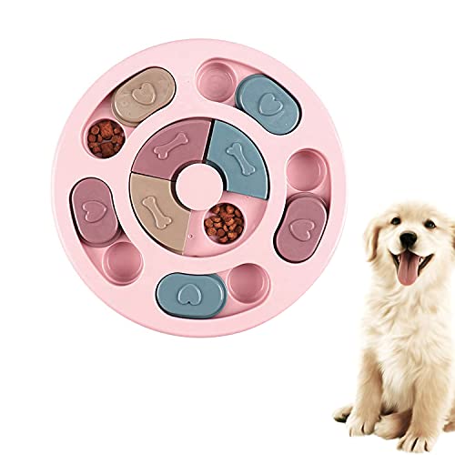 SUOXU Hund Puzzle Slow Feeder Hundespielzeug, Welpen Leckerli Spender Feeder Spielzeug, Interaktives Hund Puzzle Feeder Hundetraining Verbessern Sie IQ Puzzle Hundenapf (Rosa) von SUOXU