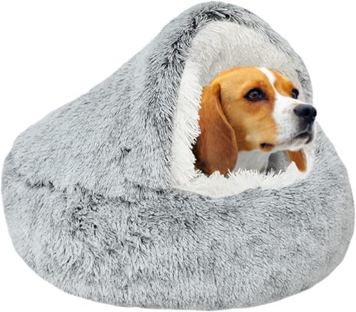 SUOXU Beruhigendes Katzenbett Kleines Hundebett, warmes kuscheliges weiches Plüsch-Winterbett für Katzenhöhlen, Rutschfester Boden, maschinenwaschbar, Sofabett für Welpen/kleine mittelgroße Katzen SUOXU Beruhigendes Katzenbett Kleines Hundebett, warmes kuscheliges weiches Plüsch-Winterbett für Katzenhöhlen, Rutschfester Boden, maschinenwaschbar, Sofabett für Welpen/kleine mittelgroße Katzen von SUOXU