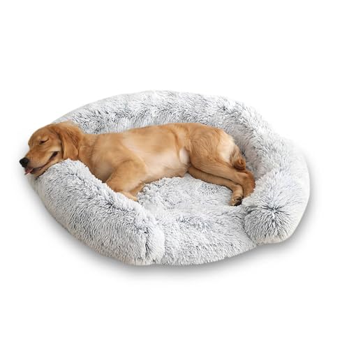 SUOXU Hundebett, abnehmbares, waschbares, rundes orthopädisches Hundebett, rutschfeste Unterseite, flauschig, beruhigendes Hunde- und Katzenbett, verbesserte C-förmige Donut-Wärme, geeignet für SUOXU Hundebett, abnehmbares, waschbares, rundes orthopädisches Hundebett, rutschfeste Unterseite, flauschig, beruhigendes Hunde- und Katzenbett, verbesserte C-förmige Donut-Wärme, geeignet für von SUOXU