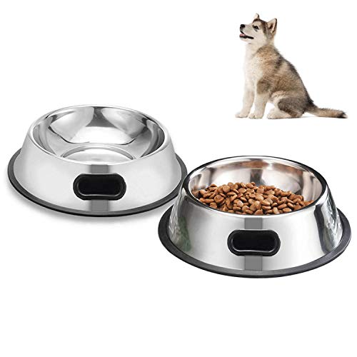 SUOXU Hundenapf, 2 Edelstahl-Futterspender, Hundenapf mit rutschfesten Gummiunterseiten, für kleine Hunde, Katzen, Haustiere zum Füttern von Wasser und Futternapf SUOXU Hundenapf, 2 Edelstahl-Futterspender, Hundenapf mit rutschfesten Gummiunterseiten, für kleine Hunde, Katzen, Haustiere zum Füttern von Wasser und Futternapf von SUOXU