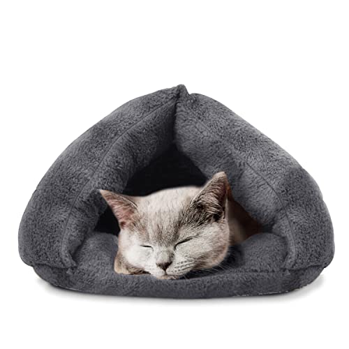 SUOXU Katzenbett, maschinenwaschbar, warmer Fleece-Schlafsack, für kleine Haustiere, Welpen, Kätzchen, Haustier, Schlaf, weicher Plüsch, beruhigendes Bett, Zelt, Dunkelgrau SUOXU Katzenbett, maschinenwaschbar, warmer Fleece-Schlafsack, für kleine Haustiere, Welpen, Kätzchen, Haustier, Schlaf, weicher Plüsch, beruhigendes Bett, Zelt, Dunkelgrau von SUOXU