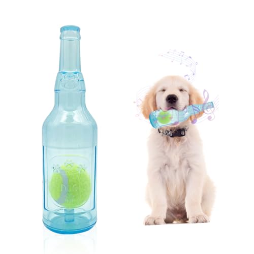 SUOXU Quietschendes Hundespielzeug, Gummiflasche Spielzeug mit Tennisbällen für kleine mittelgroße Hunde im Freien Training Sommer Schwimmbad Interaktive Welpen Kauen Zähne Reinigung Pflege von SUOXU