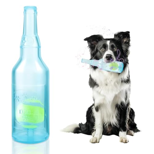 SUOXU Quietschendes Hundespielzeug, Gummiflasche Spielzeug mit Tennisbällen für mittelgroße große Hunde im Freien Training Sommer Schwimmbad Interaktive Hund Kauen Zähne Reinigung Pflege von SUOXU