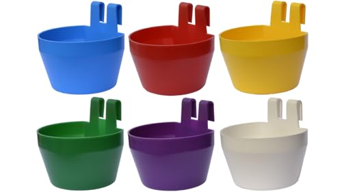 Supa Geflügelkäfig-Becher, Galley-Becher, 12 Stück, geeignet für Lebensmittel, Grit oder Wasser, inklusive integriertem Haken, damit die Becher aus dem Käfignetz aufgehängt werden können, hergestellt in Großbritannien von SUPA