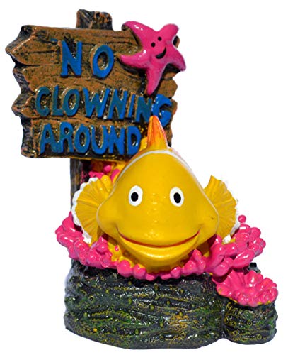 Supa No Fishing Schild, Clown-Fisch-Aquarium-Ornament | realistisches Detail | ca. 7,5 cm (L) x 6,5 cm (B) x 8 cm (H). von SUPA