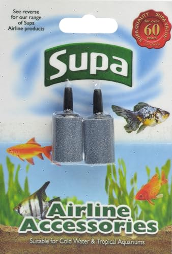 Supa Airline-Ausströmerstein, 2-teilig, Wird in Verbindung mit Einer Luftpumpe verwendet, um die Luft einfach über einen feinen Nebel von Blasen in das Aquarium zu verteilen und so das Aquarium mit von SUPA