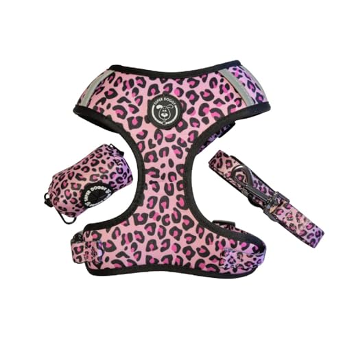 SUPER DOGGY Anti-Pull-Hundegeschirr-Set mit Leine und Beutelspender, atmungsaktives Geschirr für kleine und mittelgroße Hunde, sicheres Hundegeschirr (Pink Leopard, S (3.5-7 KG)) SUPER DOGGY Anti-Pull-Hundegeschirr-Set mit Leine und Beutelspender, atmungsaktives Geschirr für kleine und mittelgroße Hunde, sicheres Hundegeschirr (Pink Leopard, S (3.5-7 KG)) von SUPER DOGGY