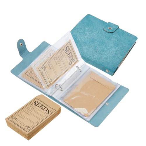 SUPERFINDINGS 2 Set Dunkeltürkisfarbener Samen Aufbewahrungs Organizer 2 Samen Aufbewahrungsordner Mit 100 wiederverschließbaren Taschen 5.78x5.51 Perlen Organizer Buch Zum Sortieren von Samen von SUPERFINDINGS