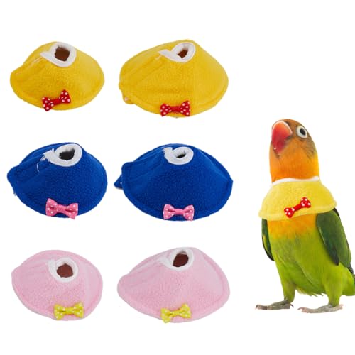 SUPERFINDINGS 6 Stück 6 Arten Vogelkegelhalsbänder Elizabeth Schutzhalsband Vogelhalsschutz Vogel Genesungshalsbänder Zur Verhinderung von Bissen Und Lecken Wundheilung Mit Druckknopf von SUPERFINDINGS