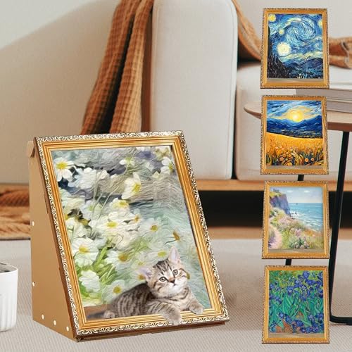 Art 3D Ölgemälde Katzennest für Künstler Kätzchen Kunst Rahmen Katzenbett mit Kratzbrett Katzenkratzpad für alle Jahreszeiten Indoor Katzenspielzeug Haus (Kleine Gänseblümchen, Vintage Rahmen) Art 3D Ölgemälde Katzennest für Künstler Kätzchen Kunst Rahmen Katzenbett mit Kratzbrett Katzenkratzpad für alle Jahreszeiten Indoor Katzenspielzeug Haus (Kleine Gänseblümchen, Vintage Rahmen) von SUPERPAWS