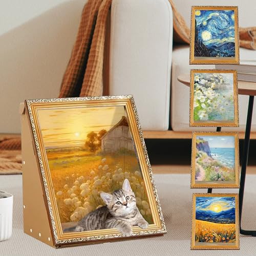 Art 3D Ölgemälde Katzennest für Künstler Kätzchen Kunst Rahmen Katzenbett mit Kratzbrett Katzenkratzpad für alle Jahreszeiten Indoor Katzenspielzeug Haus (Sonnenuntergang Weizenfeld, Vintage Rahmen) Art 3D Ölgemälde Katzennest für Künstler Kätzchen Kunst Rahmen Katzenbett mit Kratzbrett Katzenkratzpad für alle Jahreszeiten Indoor Katzenspielzeug Haus (Sonnenuntergang Weizenfeld, Vintage Rahmen) von SUPERPAWS
