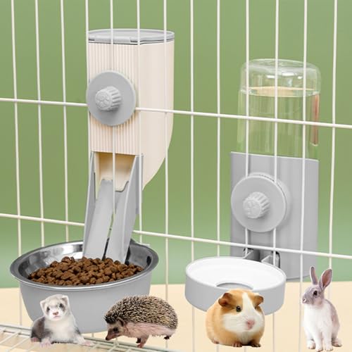 Automatischer Futterspender für Kaninchen mit 850 ml Schüssel und 500 ml Wasserspender, Hasen-Schwerkraft-Futterstation, Bewässerungs-Set, selbstdosierender Futterspender für Käfige, Frettchen, Automatischer Futterspender für Kaninchen mit 850 ml Schüssel und 500 ml Wasserspender, Hasen-Schwerkraft-Futterstation, Bewässerungs-Set, selbstdosierender Futterspender für Käfige, Frettchen, von SUPERPAWS