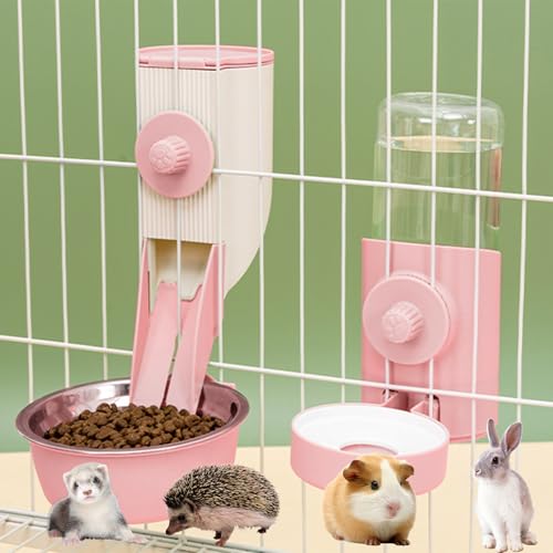 Automatischer Futterspender für Kaninchen mit 850 ml Schüssel und 500 ml Wasserspender, Hasen-Schwerkraft-Futterstation, Bewässerungs-Set, selbstdosierender Futterspender für Käfige, Frettchen, Automatischer Futterspender für Kaninchen mit 850 ml Schüssel und 500 ml Wasserspender, Hasen-Schwerkraft-Futterstation, Bewässerungs-Set, selbstdosierender Futterspender für Käfige, Frettchen, von SUPERPAWS