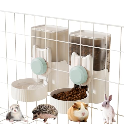 Automatischer Futterspender und Wasserspender für Kaninchen, Schwerkraft-Futterstation, Bewässerungs-Set, zum Aufhängen, selbstdosierender Futterspender für Frettchen, Meerschweinchen, Chinchillas von SUPERPAWS