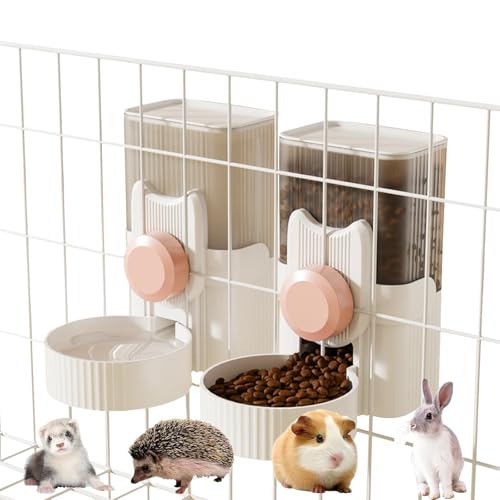 Automatischer Futterspender und Wasserspender für Kaninchen, Schwerkraft-Futterstation, Bewässerungs-Set, zum Aufhängen, selbstdosierender Futterspender für Frettchen, Meerschweinchen, Chinchillas von SUPERPAWS