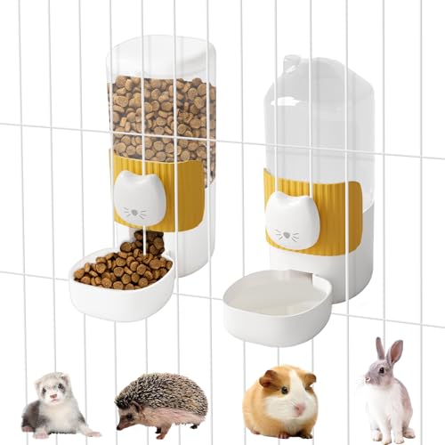 Automatischer Futterspender und Wasserspender für Kaninchen, Schwerkraft-Futterstation, Bewässerungs-Set, zum Aufhängen, selbstdosierender Futterspender für Frettchen, Meerschweinchen, Chinchillas von SUPERPAWS