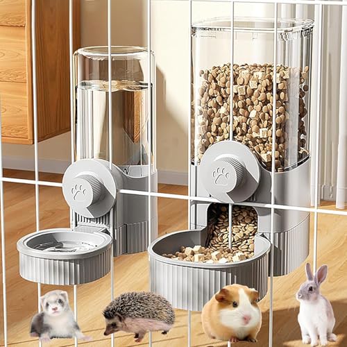 Automatischer Futterspender und Wasserspender zum Aufhängen, Hasen, Schwerkraft-Futterstation, Bewässerungs-Set, selbstdosierender Futterspender für Kaninchen, Frettchen, Meerschweinchen, Chinchillas Automatischer Futterspender und Wasserspender zum Aufhängen, Hasen, Schwerkraft-Futterstation, Bewässerungs-Set, selbstdosierender Futterspender für Kaninchen, Frettchen, Meerschweinchen, Chinchillas von SUPERPAWS