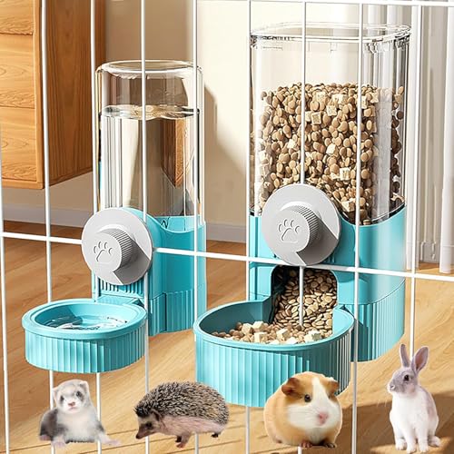 Automatischer Futterspender und Wasserspender zum Aufhängen, Hasen, Schwerkraft-Futterstation, Bewässerungs-Set, selbstdosierender Futterspender für Kaninchen, Frettchen, Meerschweinchen, Chinchillas Automatischer Futterspender und Wasserspender zum Aufhängen, Hasen, Schwerkraft-Futterstation, Bewässerungs-Set, selbstdosierender Futterspender für Kaninchen, Frettchen, Meerschweinchen, Chinchillas von SUPERPAWS