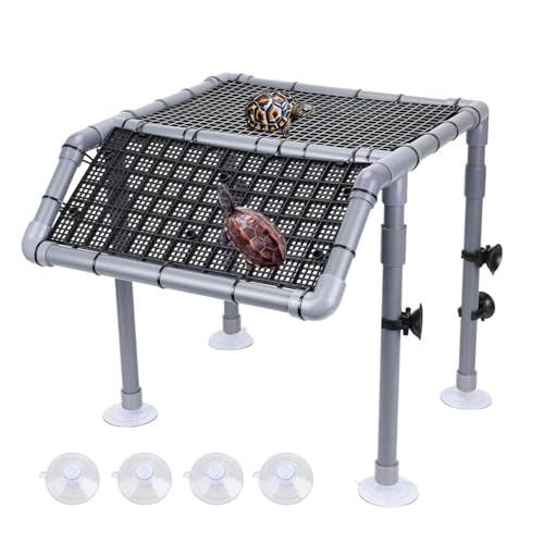 Große Schildkröte, erhöhter Sonnenboden, 33 cm Breite, Ruhefläche, Stehplatz, Sonnenplattform, DIY-Rampe mit PVC-Rohren und EggCrate-Saugnäpfen für Wasserschildkröten für Wasserschildkröten, für 122,7 von SUPERPAWS