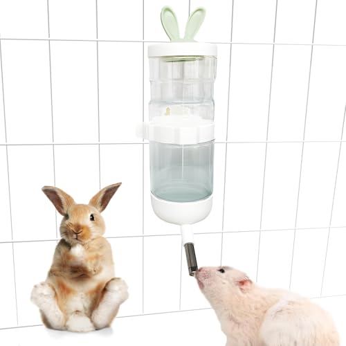 Hamster-Wasserspender, kleine Tier-Wasserflasche, automatischer Flaschenspender, große Kapazität für Kaninchen, Meerschweinchen, Hamster, Frettchen, Chinchillas, Igel und Nagetiere (Weiß, 550 ml) von SUPERPAWS