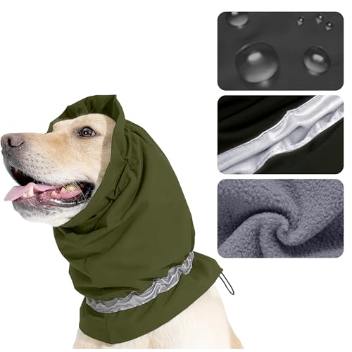 Hunde-Halstuch, schneefest, Winter, dicker Kopfwärmer, verstellbare Ohrwickel für Hunde, Ohrenschutz mit reflektierendem Band von SUPERPAWS