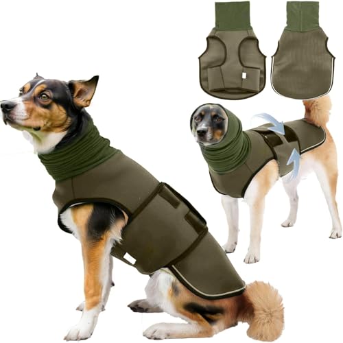 Hunde-Kapuzenpullover für Hunde, beruhigend, für die Nacht, reflektierend, atmungsaktiv, verstellbare Hoodies zur Geräuschunterdrückung, Ohrenschutz (Armeegrün, Größe M (Brustumfang: 45 - 53,8 cm) für Hunde-Kapuzenpullover für Hunde, beruhigend, für die Nacht, reflektierend, atmungsaktiv, verstellbare Hoodies zur Geräuschunterdrückung, Ohrenschutz (Armeegrün, Größe M (Brustumfang: 45 - 53,8 cm) für von SUPERPAWS