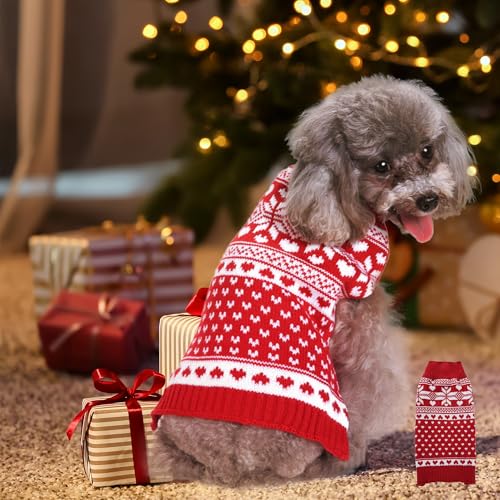 Hundepullover mit Mütze für den Winter, weich, verdickt, warm, Welpen-Hemd, Weihnachts-Rollkragenpullover für kleine, mittelgroße und große Hunde, Doppelstrickkragen, Welpenkleidung (rotes Herz, Größe Hundepullover mit Mütze für den Winter, weich, verdickt, warm, Welpen-Hemd, Weihnachts-Rollkragenpullover für kleine, mittelgroße und große Hunde, Doppelstrickkragen, Welpenkleidung (rotes Herz, Größe von SUPERPAWS