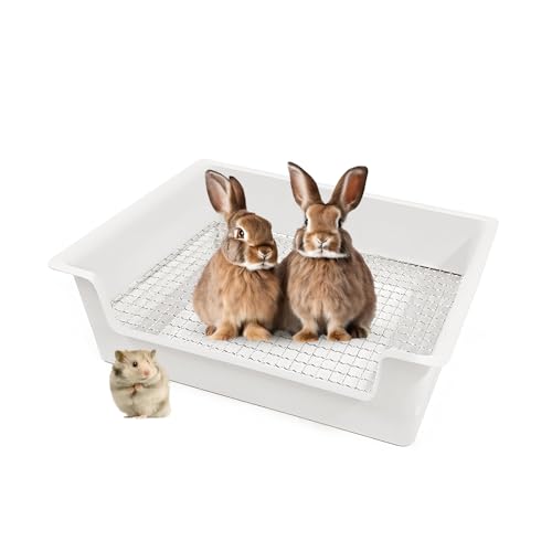 Kaninchen-Heu-Futterstation mit Kunststoff-Klo und Acryl-Heuraufe, Heu-Futterspender für Kaninchen, Meerschweinchen, Chinchilla, Häschen und andere Kleintiere (Weiß, Kaninchenklo Kaninchen-Heu-Futterstation mit Kunststoff-Klo und Acryl-Heuraufe, Heu-Futterspender für Kaninchen, Meerschweinchen, Chinchilla, Häschen und andere Kleintiere (Weiß, Kaninchenklo von SUPERPAWS