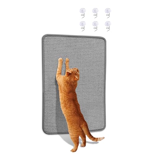 Katzenkratzmatte aus Sisal, 2 Packungen natürlicher Sisalstoff, 59,9 x 40,1 cm, Katzenkratzmatte mit niedlichem Spielspielzeug und Spiralnägeln, Katzenkratzer für Stoff, Sofa, Stuhl (1 Stück, Grau) Katzenkratzmatte aus Sisal, 2 Packungen natürlicher Sisalstoff, 59,9 x 40,1 cm, Katzenkratzmatte mit niedlichem Spielspielzeug und Spiralnägeln, Katzenkratzer für Stoff, Sofa, Stuhl (1 Stück, Grau) von SUPERPAWS