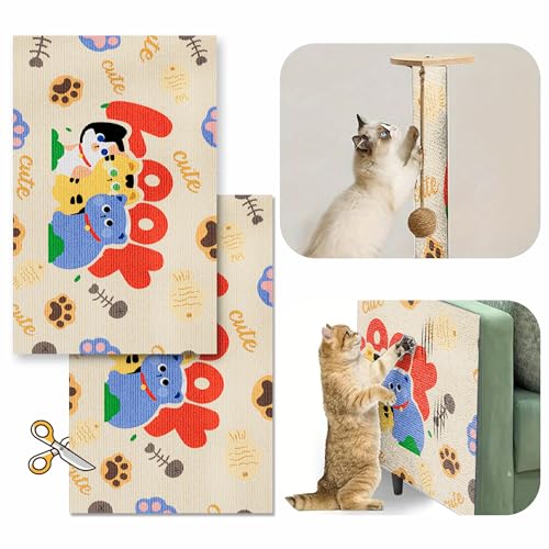Kratzbaum, zuschneidbar, selbstklebend, Baumregale, Ersatzteile, Matte mit niedlichem Muster, Katzenkratzer, Couch, Möbelschutz für Indoor-Katzen, 2 Stück, 80 x 49,8 cm, 2 Stück von SUPERPAWS