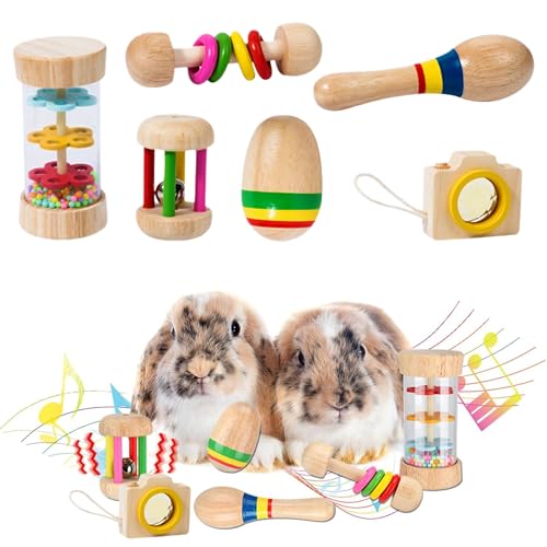SUPERPAWS Hasenspielzeug aus Holz, sicheres Kaninchenspielzeug, bissfestes Meerschweinchen-Spielzeug für Chinchillas, Hamster, Kleintiere, zum Zähneknirschen drinnen und draußen, 6 Stück SUPERPAWS Hasenspielzeug aus Holz, sicheres Kaninchenspielzeug, bissfestes Meerschweinchen-Spielzeug für Chinchillas, Hamster, Kleintiere, zum Zähneknirschen drinnen und draußen, 6 Stück von SUPERPAWS