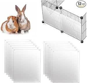 SUPERPAWS Haustierkäfig-Einlage, 26 x 21 cm, 12 Stück, Urin-Schutz Seitenfutter mit Löchern, für Kaninchen, Meerschweinchen, Hamster (30×15cm 12Stück) von SUPERPAWS