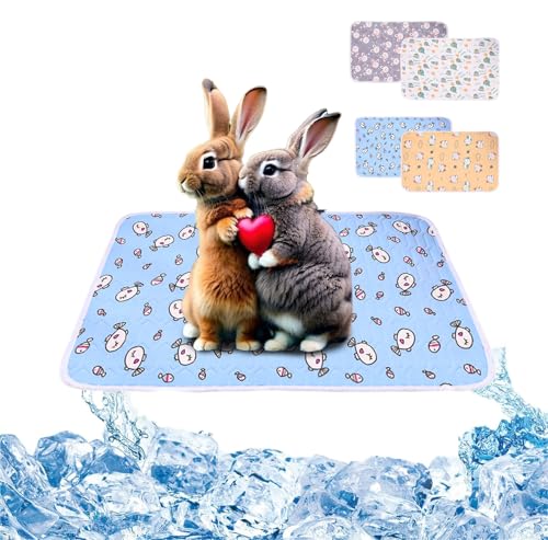 SUPERPAWS Kühlmatte für Kleintiere, Kaninchen- und Meerschweinchen-Käfig, atmungsaktiv, bissfest, waschbar, Sommerhase, Igel, Hamster, kühlende Matte (4 Stück, Stil A) von SUPERPAWS